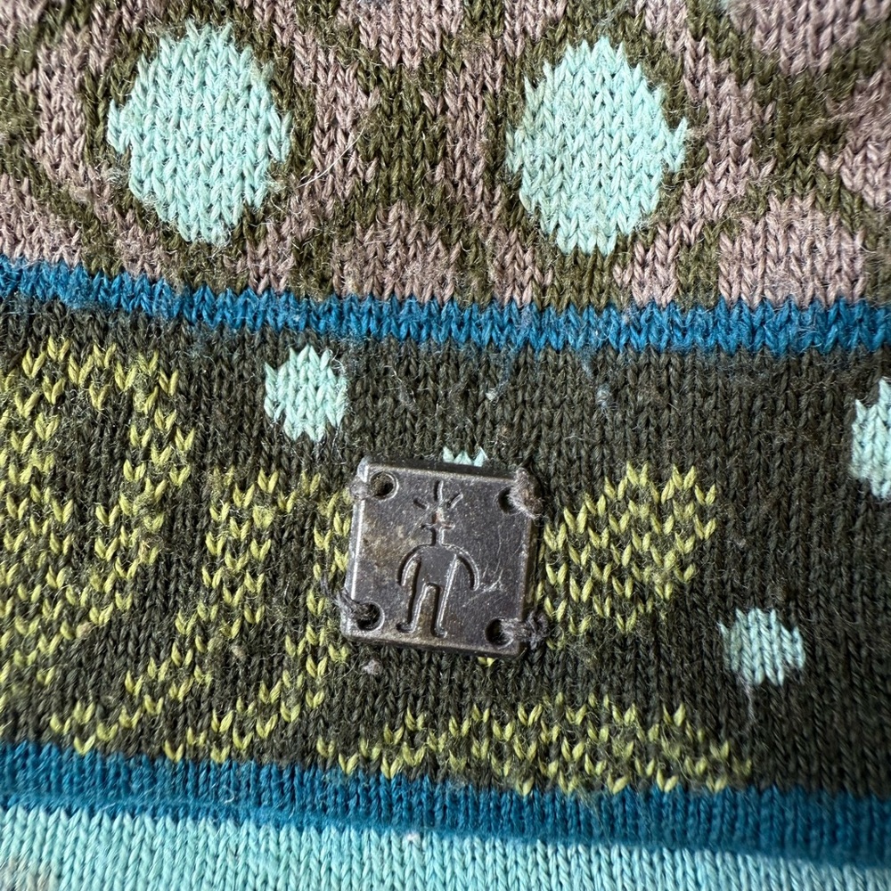 Smartwool Green and Blue Patterned Reversible Beanie - Picture 3 of 3